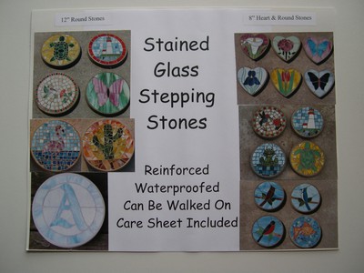 Stained Glass Mosaic Garden Stones