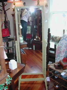 Fantastic Vintage Wooden Bamboo Style Full Length Mirror