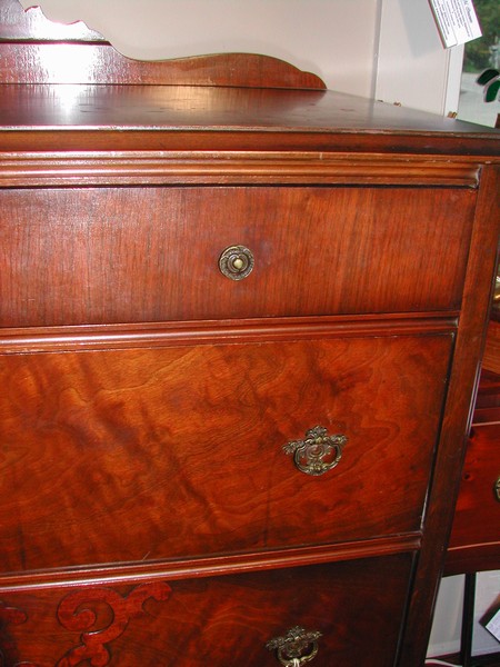 Early Burl Wood Veneer Bedroom Set