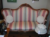 Vintage Hand Carved Camelback Settee