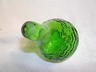 Art Glass Footed Decanter Green Beaded Cameo