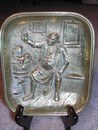 Vintage Brass Pipe Tray-Tavern Scene (Germany)