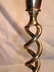 Tall English Double Open Spiral Twist  Brass Candlesticks (pair-