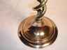 Tall English Double Open Spiral Twist  Brass Candlesticks (pair-