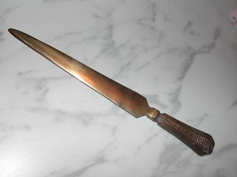 Art Deco Style Brass Letter Opener Vintage