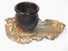 A Vintage Rococo Style Metal & Wood Pipe Holder Tray