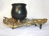 A Vintage Rococo Style Metal & Wood Pipe Holder Tray