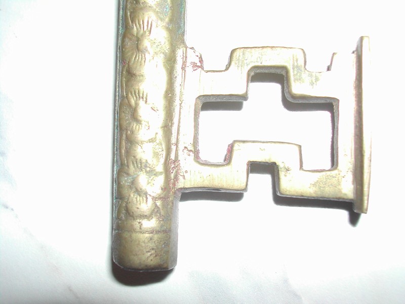 Large Brass Skeleton Key Corkscrew / Paperweight Vintage