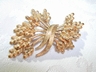 Fabulous Vintage Trifari Brushed Gold Tone Brooch Pin