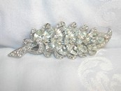 Elegant Eisenberg Ice Crystal/Rhinestone Leaf Brooch Signed