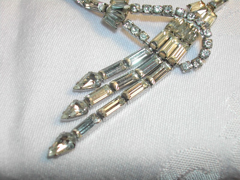 Rhinestone/Sterling by Phyllis Fashion Jewelry Necklace/Earrings