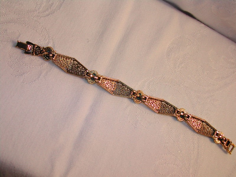 Faux Turquoise Filigree Bracelet Arthur Pepper 1955-80
