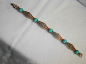 Faux Turquoise Filigree Bracelet Arthur Pepper 1955-80