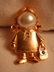 JJ Jonette Jewelry Co. Gold Tone Little Girl Pin