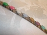 Sarah Coventry Brushed Silver tone Multicolor Cabochon Bracelet