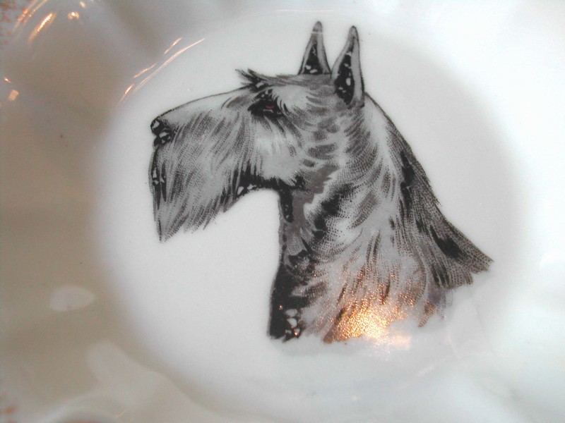 Ashtray Gilt - Schnauzer