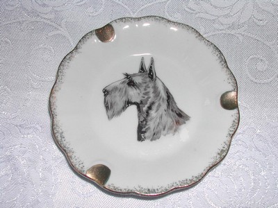 Ashtray Gilt - Schnauzer