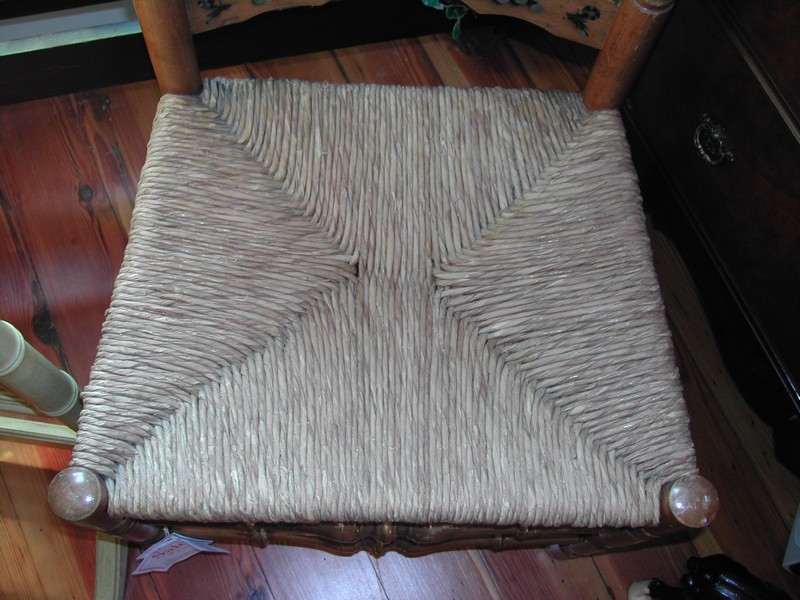 Vintage Ladder Back Chair Rush Seat
