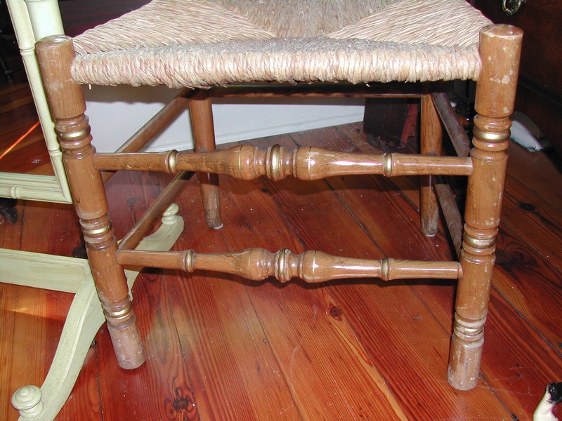 Vintage Ladder Back Chair Rush Seat