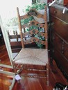 Vintage Ladder Back Chair Rush Seat