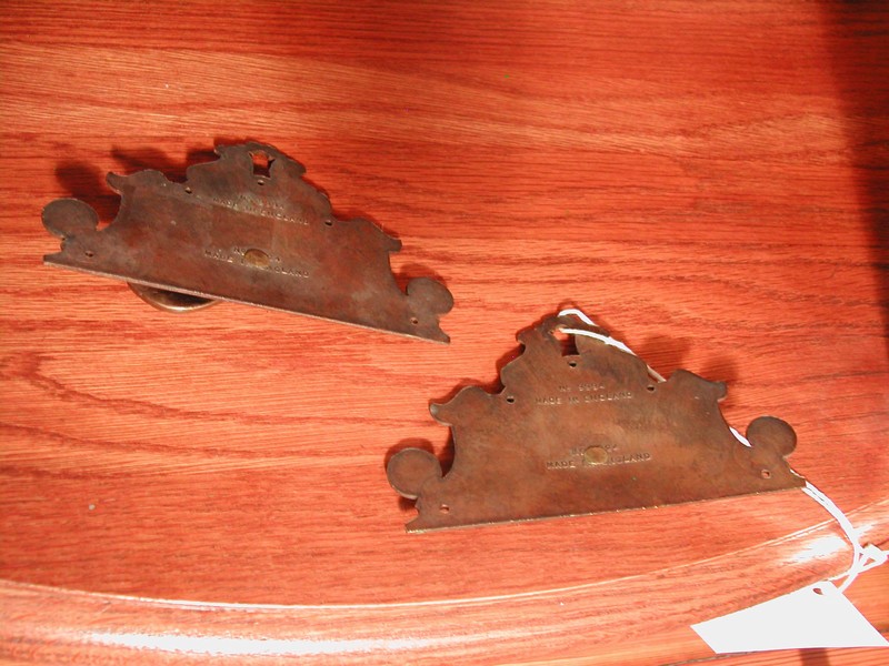 Vintage Art Nouveau/Art Deco English Brass Batwing Drawer Pulls