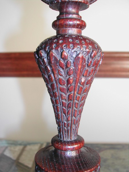 Rare Hand Carved 19th c. Treen Candlesticks - England