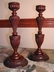 Rare Hand Carved 19th c. Treen Candlesticks - England