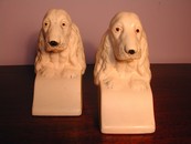 Vintage English Setter Chalkware Bookends England