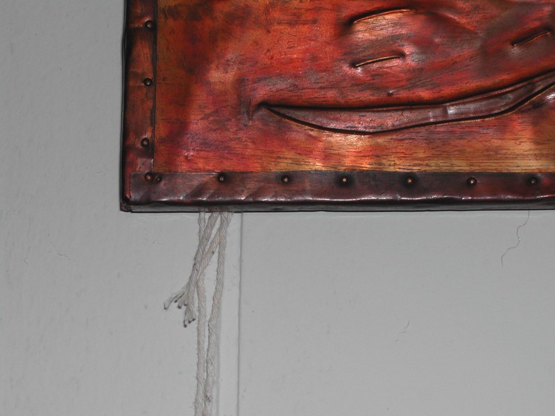 Vintage Copper Embossing of Ship