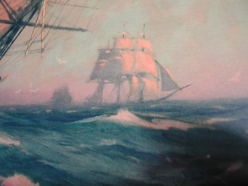Vintage Gordon Grant 1927 U. S. Frigate Constitution Lithograph