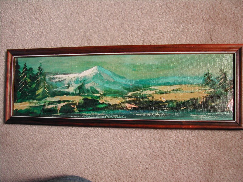 Pair Old Oil Landscape Paintings