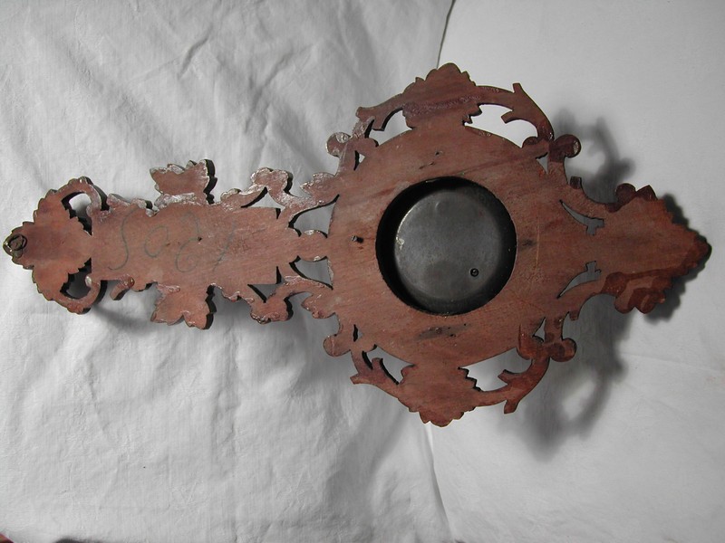 Hand Carved French Thermometer & Barometer c.1890-1900