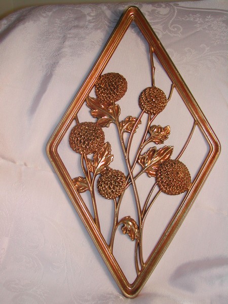 A Set of Syroco Wood Four Season Gold Plaques Vintage