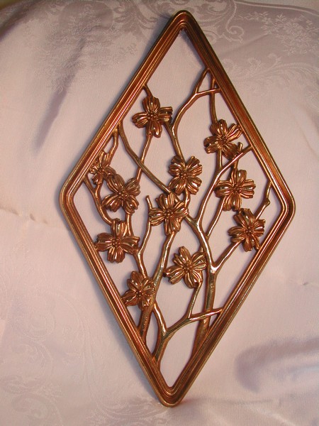 A Set of Syroco Wood Four Season Gold Plaques Vintage