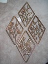 A Set of Syroco Wood Four Season Gold Plaques Vintage