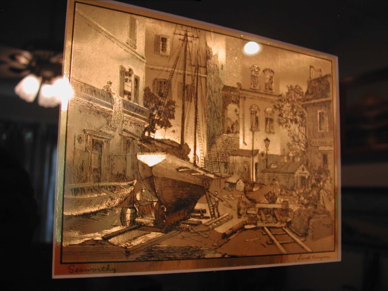 Vintage Lionel Barrymore Gold Foil Etching "Seaworthy"