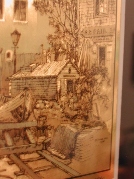 Vintage Lionel Barrymore Gold Foil Etching "Seaworthy"