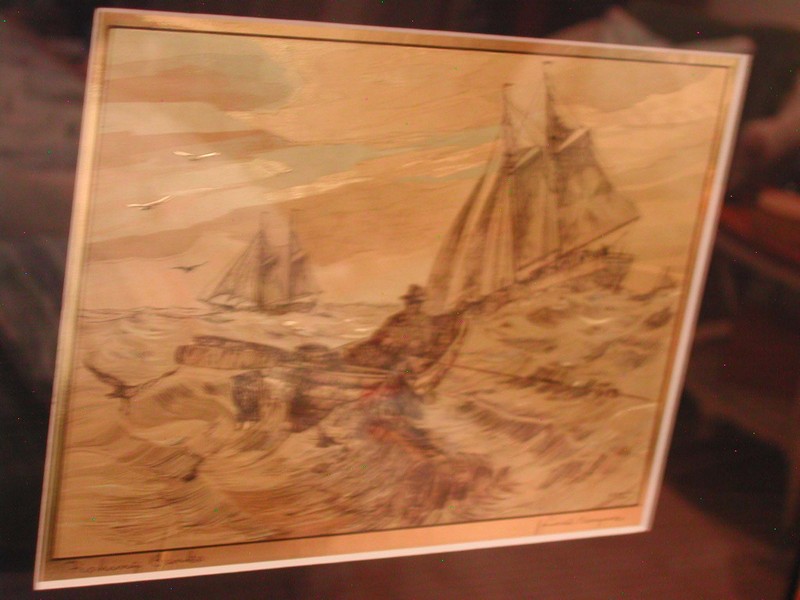 Vintage Lionel Barrymore Gold Foil Etching "Fishing Banks"
