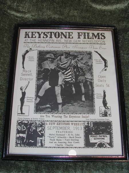 Keystone Films Chaplin 1913 Nickelodeon Movie Advertisement Post