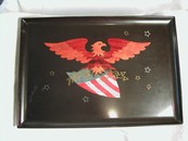 Vintage Couroc Bakelite & Wood Inlaid Eagle Patriotic Americana