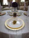 Elegance in Gold Centerpiece with Rose Pom Sets