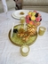 French Country Gold & Rose Jewel Lighted Centerpiece