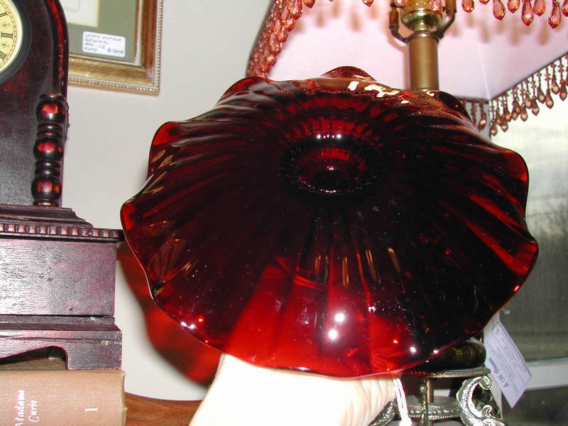 Royal Ruby Red Anchor Hocking Glass Candy Dish