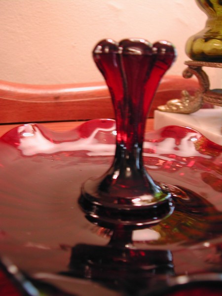 Royal Ruby Red Anchor Hocking Glass Candy Dish