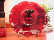Royal Ruby Red Anchor Hocking Glass Candy Dish