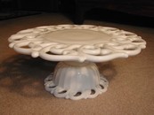 Elegant Fostoria Monroe Milk Glass Cake Stand