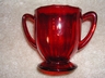 Fantastic Vintage New Martinsville Footed Ruby Glass Cream & Sug