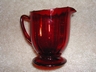 Fantastic Vintage New Martinsville Footed Ruby Glass Cream & Sug