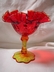 Fenton Colonial Amber-Rose Footed Glass Dish