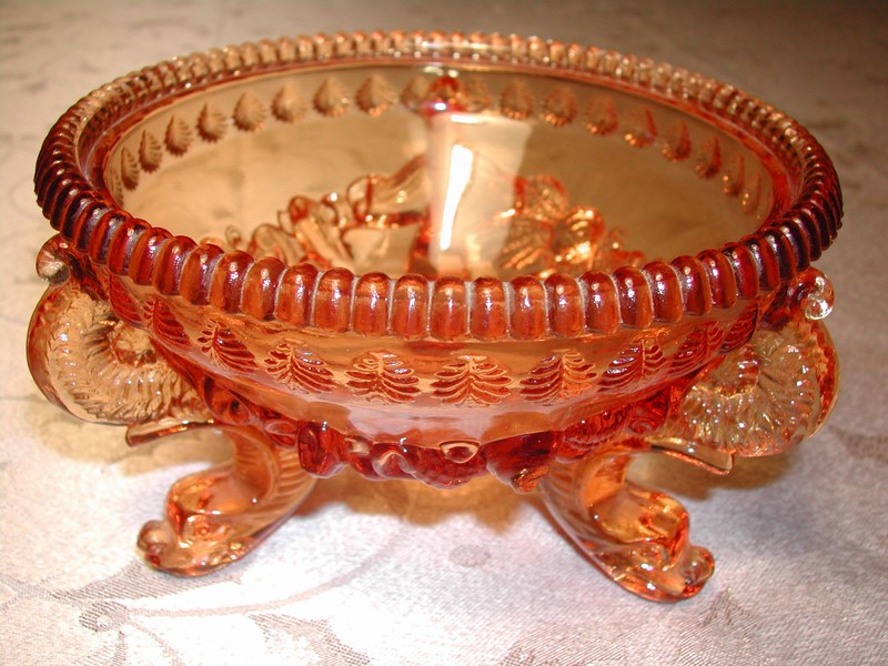 Westmoreland Amber Footed Dolphin Butter Dish Vintage